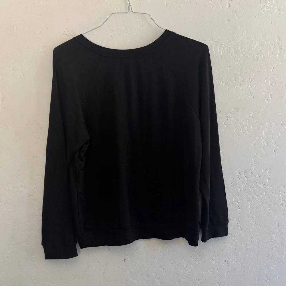Black Long Sleeve Tee with Fun Slogan - Picture 2 of 2